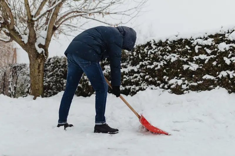 Shoveling snow off a front walk (representative photo)